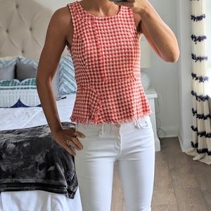 Anthropologie red Tweed tank